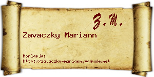 Zavaczky Mariann névjegykártya